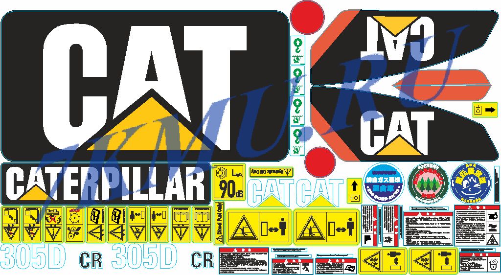 Стикеры для экскаватора Катерпиллар 305D SR