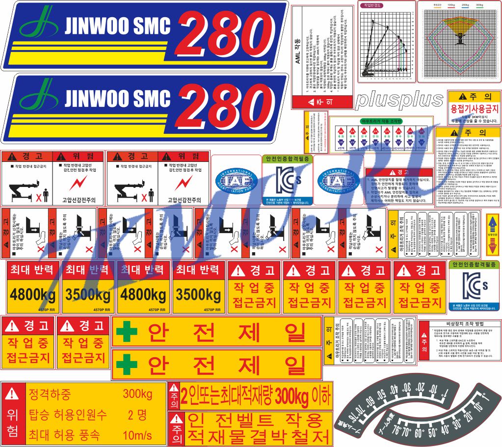 Комплект наклеек для автовышки Jinwoo SMC280