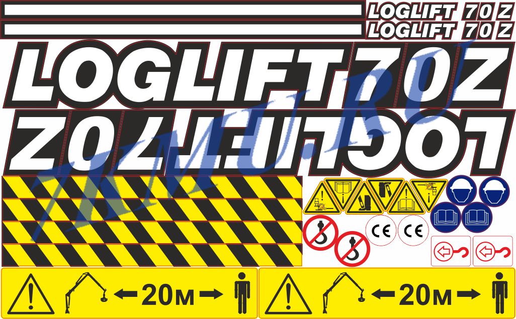 Наклейки на лесной манипулятор Loglift 70z