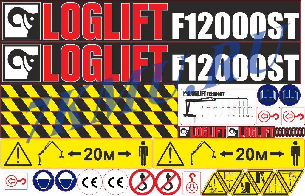 Наклейки лесной манипулятор Loglift F12000 ST