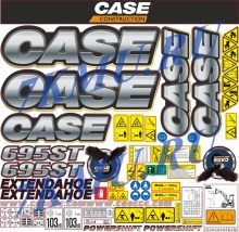 Набор стикеров на экскаватор Кейс 695ST