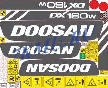 Стикеры для экскаватора Doosan 160w