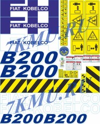 Набор стикеров для экскаватора Fiat-Kobelco B200