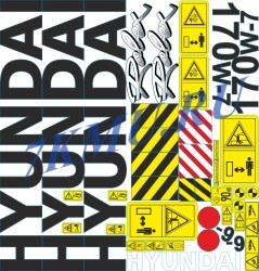 Стикеры  для экскаваторов Hyundai 170W-7