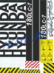 Набор стикеров экскаватора Нyundai 180LC-7