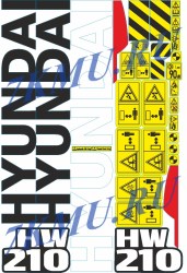 Стикеры  для экскаваторов Hyundai HW210