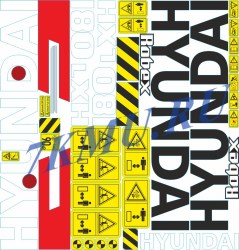 Стикеры  для экскаваторов Hyundai HX180L