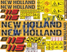 Стикеры для экскаватора-погрузчика New Holland B115