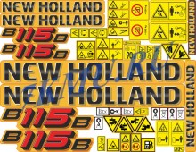 Стикеры для экскаватора-погрузчика New Holland B115b
