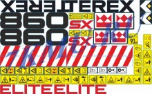 Набор стикеров для экскаватора-погрузчика Terex 860SX elite