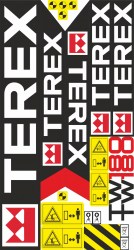 Набор стикеров для экскаватора-погрузчика Terex TW180