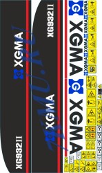 Набор стикеров на погрузчик  XGMA XG932II