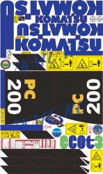 Стикеры экскаватор Komatsu PC200-8