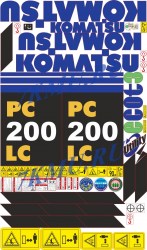Стикеры Komatsu PC200LC (7 поколение)