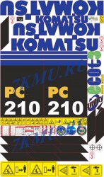 Стикеры экскаватор Komatsu PC210-7