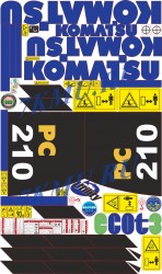Стикеры экскаватор Komatsu PC210-8