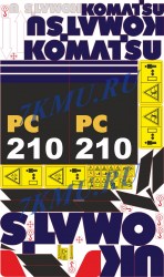 Стикеры экскаватор Komatsu PC210-9