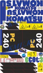 Стикеры экскаватор Komatsu PC240-8