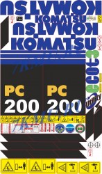 Стикеры экскаватор Komatsu PC200-7
