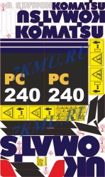 Стикеры экскаватор Komatsu PC240-9
