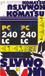 Стикеры экскаватор Komatsu PC240LC-9